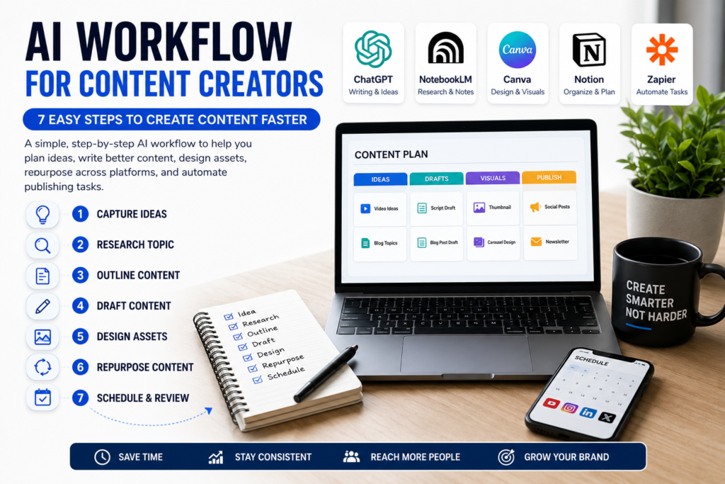 AI Workflow for Content Creators: 7 Easy Steps to Create Content Faster 1 AI workflow for content creators