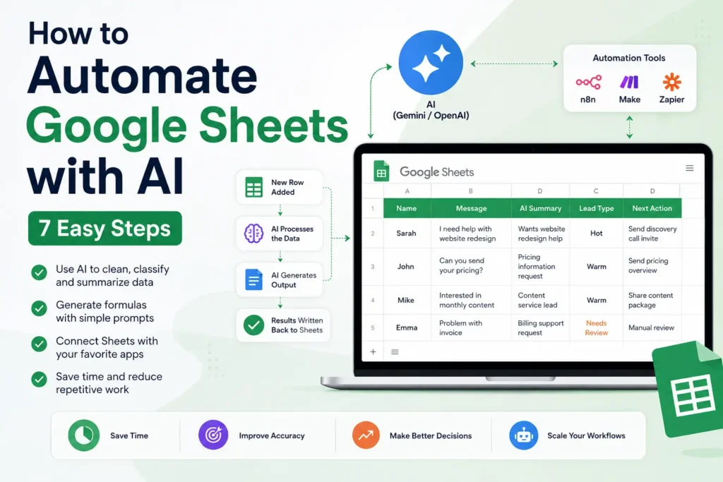 how to automate Google Sheets with AI